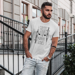 Coffee-Peeling und Gummihandschuhe T-Shirt