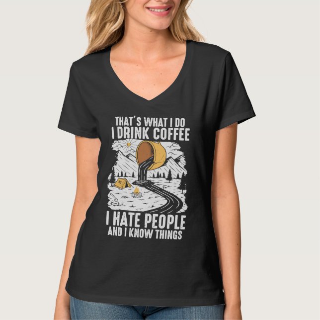 Coffee  People Graphic Cool Sayings Plus Size T-Shirt (Vorderseite)