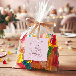 Coffee Pink Bow Cafe Bebe Girl Baby Shower Decor Geschenkanhänger