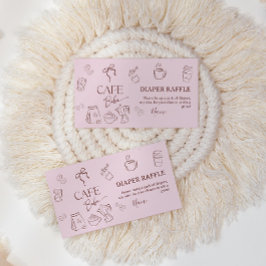 Coffee Pink Bow Cafe Bebe Girl Baby Shower Diaper Begleitkarte