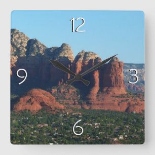 Coffee Pot Rock I in Sedona Arizona Quadratische Wanduhr
