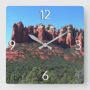 Coffee Pot Rock II in Sedona Arizona Quadratische Wanduhr