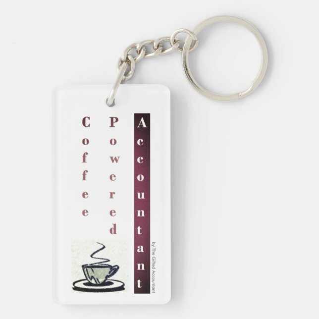 "Coffee Powered Accountant" Schlüsselanhänger (Rückseite)
