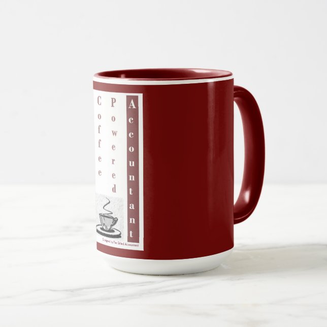 "Coffee Powered Accountant"-Tasse Tasse (VorderseiteRechts)