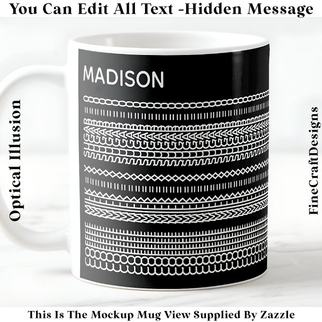 Coffee Preference Hidden Message Name 101W Stylish Kaffeetasse (Von Creator hochgeladen)