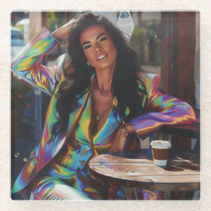 Coffee Queen Digital Art Glasuntersetzer