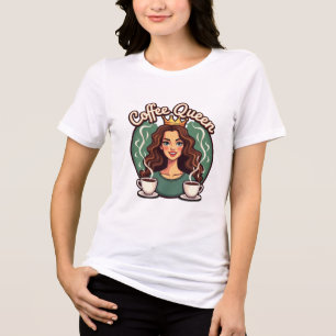 Coffee Queen: Regalfrauen mit Krone und Kaffee Tri-Blend Shirt