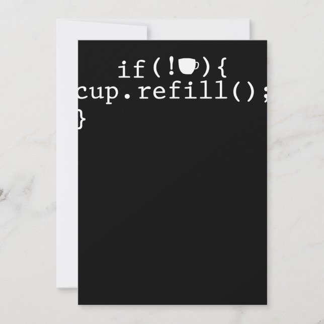 Coffee Refill Software Engineer für intelligente C Dankeskarte (Vorderseite)