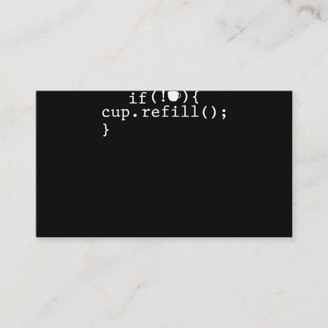 Coffee Refill Software Engineer für intelligente C Visitenkarte (Vorderseite)