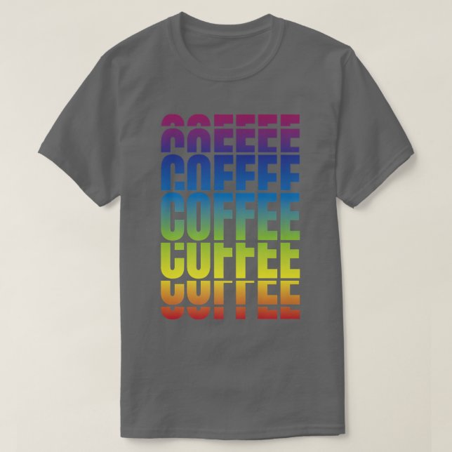 Coffee Repeat Pattern Caffeinated Retro Vibrant Co T-Shirt (Design vorne)