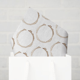 COFFEE Rings Brown White Artisan Fun Seidenpapier