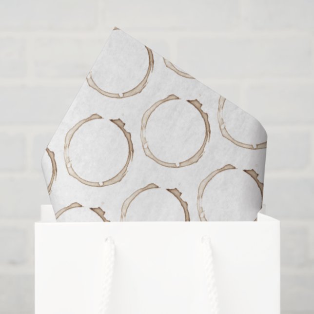 COFFEE Rings Brown White Artisan Fun Seidenpapier (Geschenktüte)