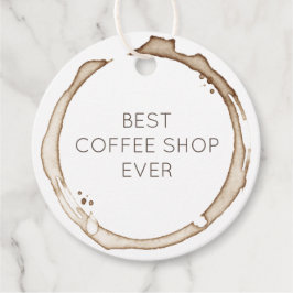COFFEE Rings BUSINESS NAME Brown White Artisan Fun Geschenkanhänger