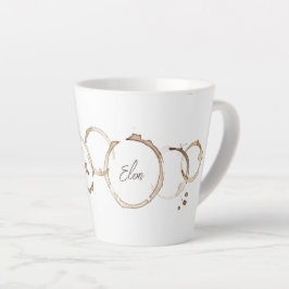 COFFEE Rings NAME Brown White Artisan Fun Milchtasse