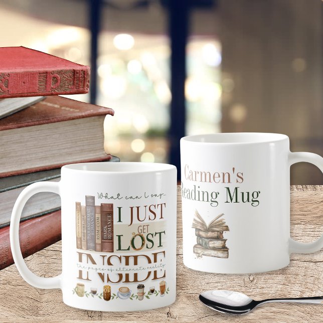 Coffee Romance Book Lovers Custom Tropes Kaffeetasse (Coffee Latte Tea Theme Coffee Mug for Dark Romance Book Lovers Bookish Tropes Lost in the Pages Gift)