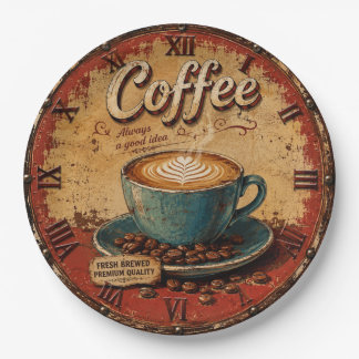 Coffee Rustic Farmhouse Bar Vintage Kitchen Pappteller