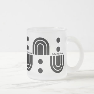 "Coffee Says Pause" Moderne Mattierte Tasse aus Gl