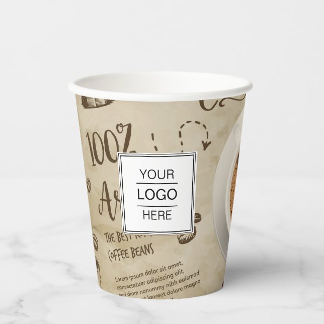 Coffee Shop-Becher für kundenspezifische Logos Pappbecher (Vorderseite)