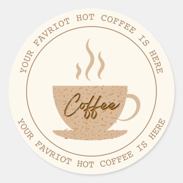 Coffee Shop Berufliches Markenlogo Runder Aufkleber (Vorderseite)