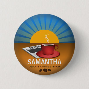 Coffee Shop Café Personalausweis Tag Abzeichen Button