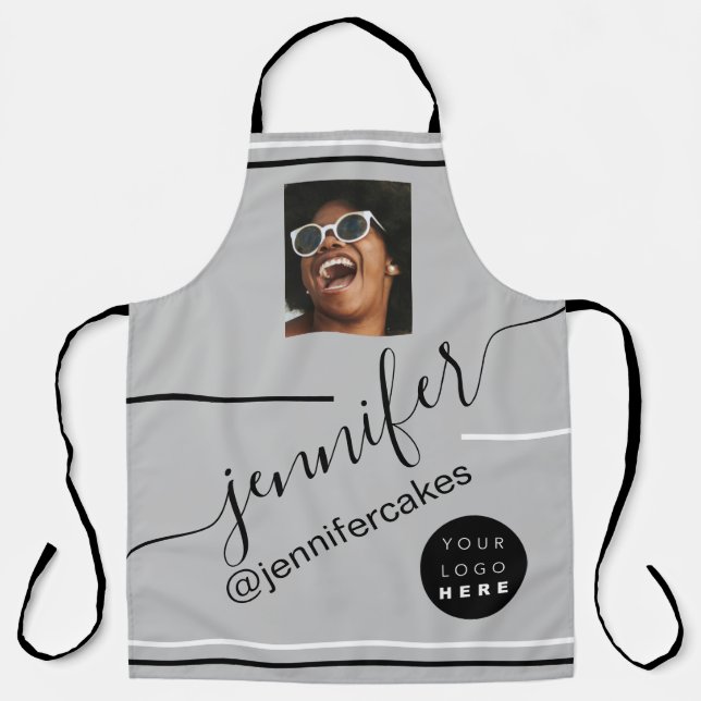 Coffee Shop Cake Ice Creme Grau für kundenspezifis Schürze (Vorderseite)