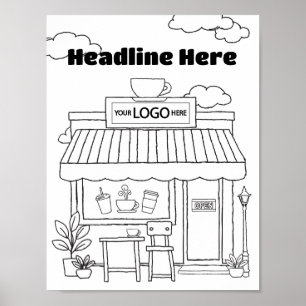 Coffee Shop Colour Art Coffee Lovers Aktivität Poster