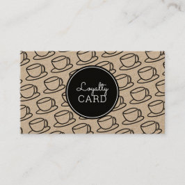 Coffee Shop Cup Muster Kraft Loyalty Card Visitenkarte