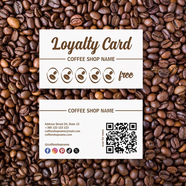 Coffee Shop Einfache QR Code Loyalty Karte (Von Creator hochgeladen)
