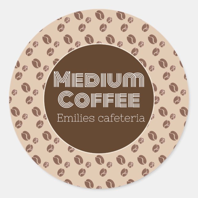 Coffee Shop Flave Medium Type Restaurant Runder Aufkleber (Vorderseite)