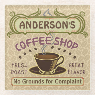 Coffee Shop Individuelle Name Bohnen Tasse Persona Glasuntersetzer