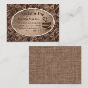 Coffee Shop Latte Tasse Art Beans Chocolate Brown  Visitenkarte