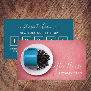 Coffee Shop Loyalty Card - Blue Coffee Tasse Treuekarte