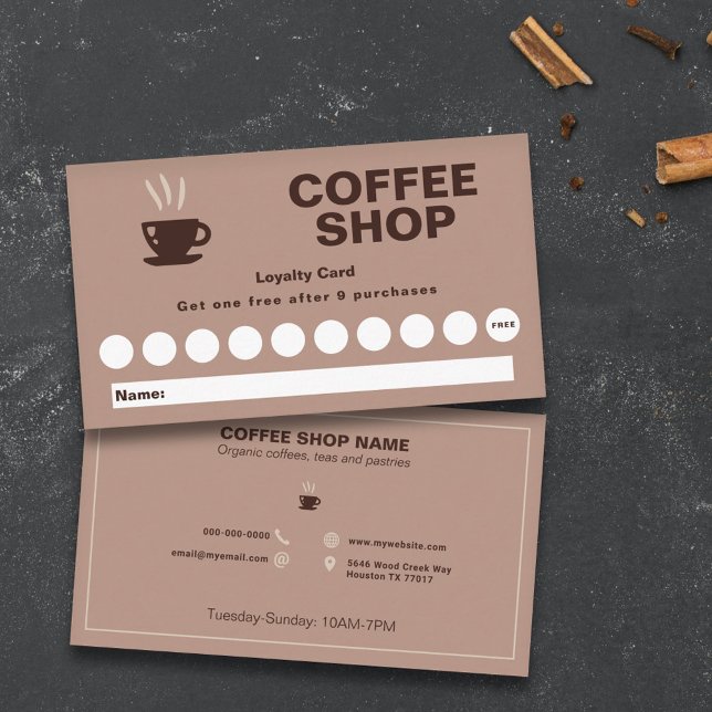 Coffee Shop Loyalty Card Visitenkarte (Coffee Shop Loyalty Card)