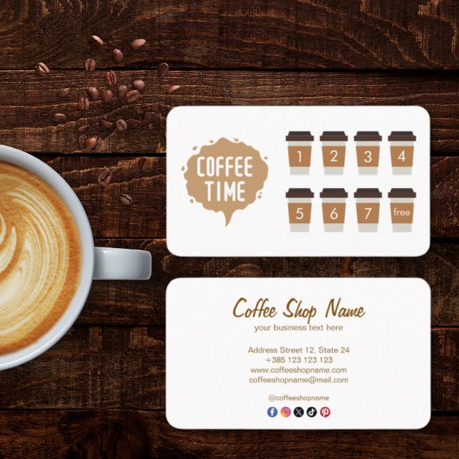 Coffee Shop Niedlich Loyalty Card Treuekarte (Von Creator hochgeladen)