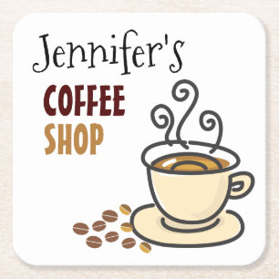 Coffee Shop Personalisiert Paper Untersetzer