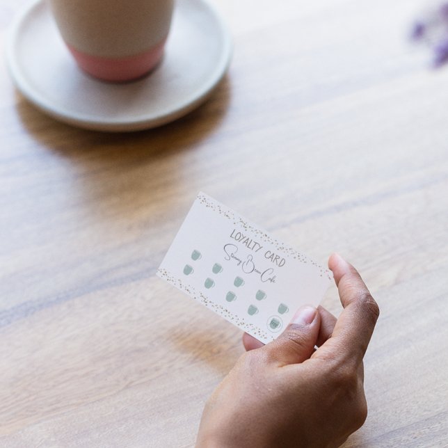 Coffee Shop Retro Quirky Treuekarte Visitenkarte (Von Creator hochgeladen)