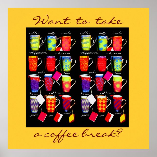 Coffee Slang Tasse Art Poster (Vorne)