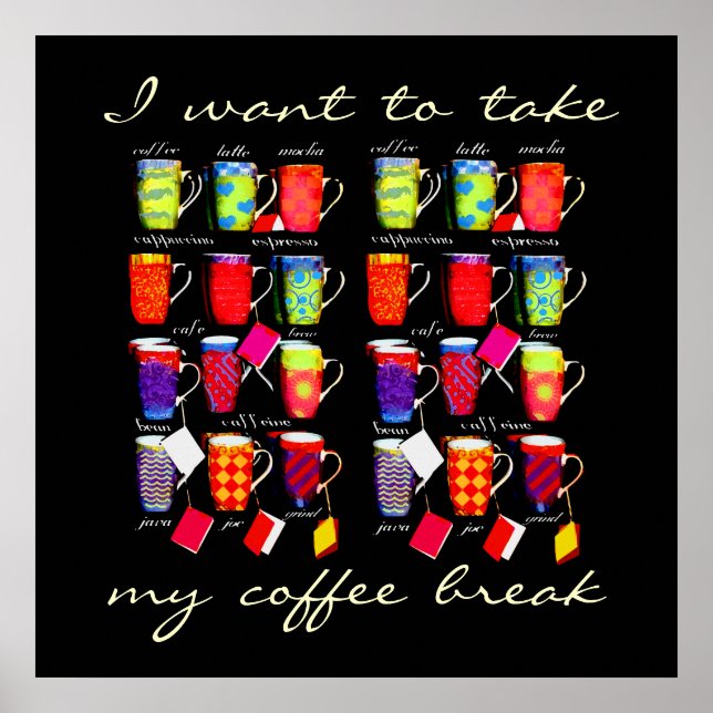 Coffee Slang Tasse Art Poster (Vorne)