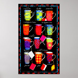 Coffee Slang Tasse Art Poster