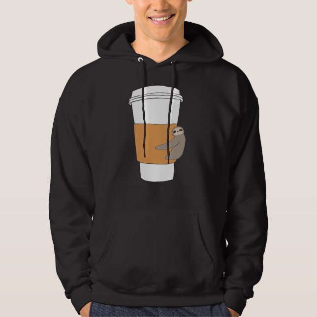 Coffee Sloth Long Hoodie (Vorderseite)