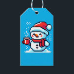 Coffee Snowman - Cosy Pixel Art Christmas Design Geschenkanhänger<br><div class="desc">Sogar Schneemänner brauchen ihre Kaffee-Reparatur! ☕ ⛄ Das Design des "Coffee Snowman" zeichnet sich durch einen Pixelkunst-Schneemann aus, der einen festlichen Weihnachtsmützen trägt und dabei glücklich eine warme Tasse Kaffee hält. Dieses niedliche und geheimnisvolle Design verbindet festlichen Charme mit koffeingeführtem Glück und eignet sich ideal für Kaffeeliebhaber, Wintersportler und Liebhaber...</div>