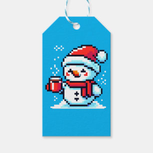 Coffee Snowman - Cosy Pixel Art Christmas Design Geschenkanhänger