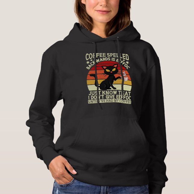 Coffee spelled backwards is eeffoc drinker Barista Hoodie (Vorderseite)
