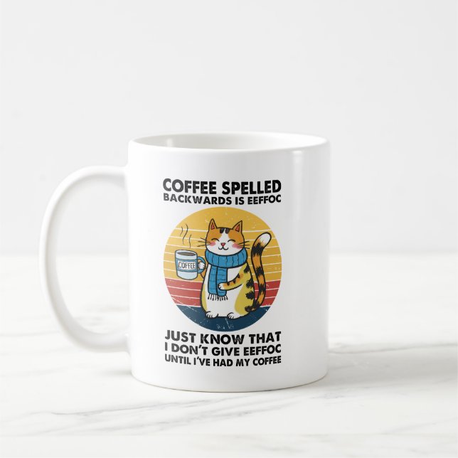 Coffee Spelled Backwards Is EEFFOC – Funny Caffein Kaffeetasse (Links)
