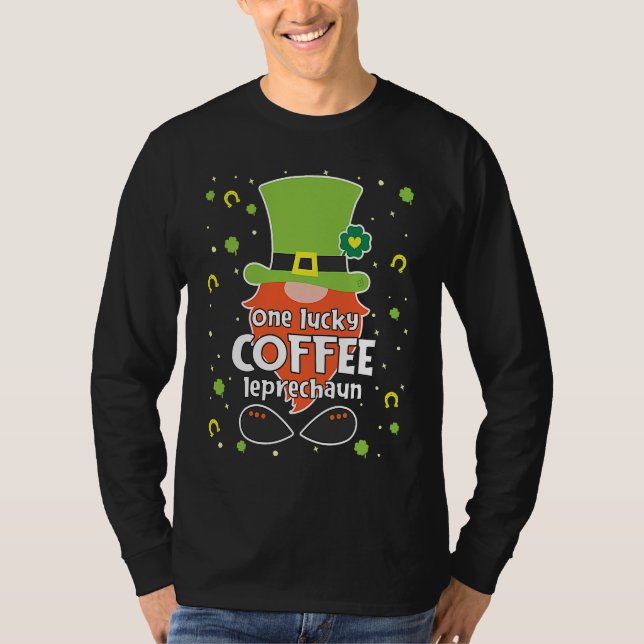 Coffee  St Patricks Day Gnome Matching T-Shirt (Vorderseite)