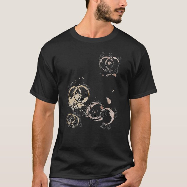 Coffee Stain Hunde T-Shirt (Vorderseite)