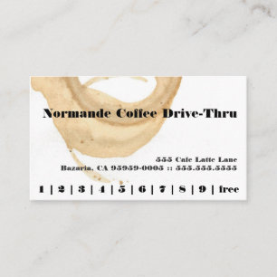 Coffee Stain Loyalty Punch Card Treuekarte