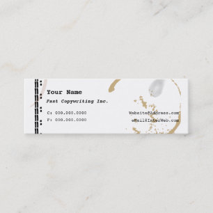 Coffee Stain Schreibwriter Art Skinny Business Car Mini Visitenkarte