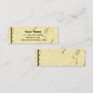 Coffee Stain Schreibwriter Grunge Business Cards Mini Visitenkarte