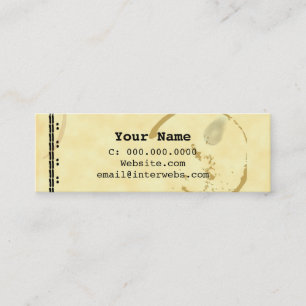Coffee Stain Schreibwriter Grunge Business Cards Mini Visitenkarte
